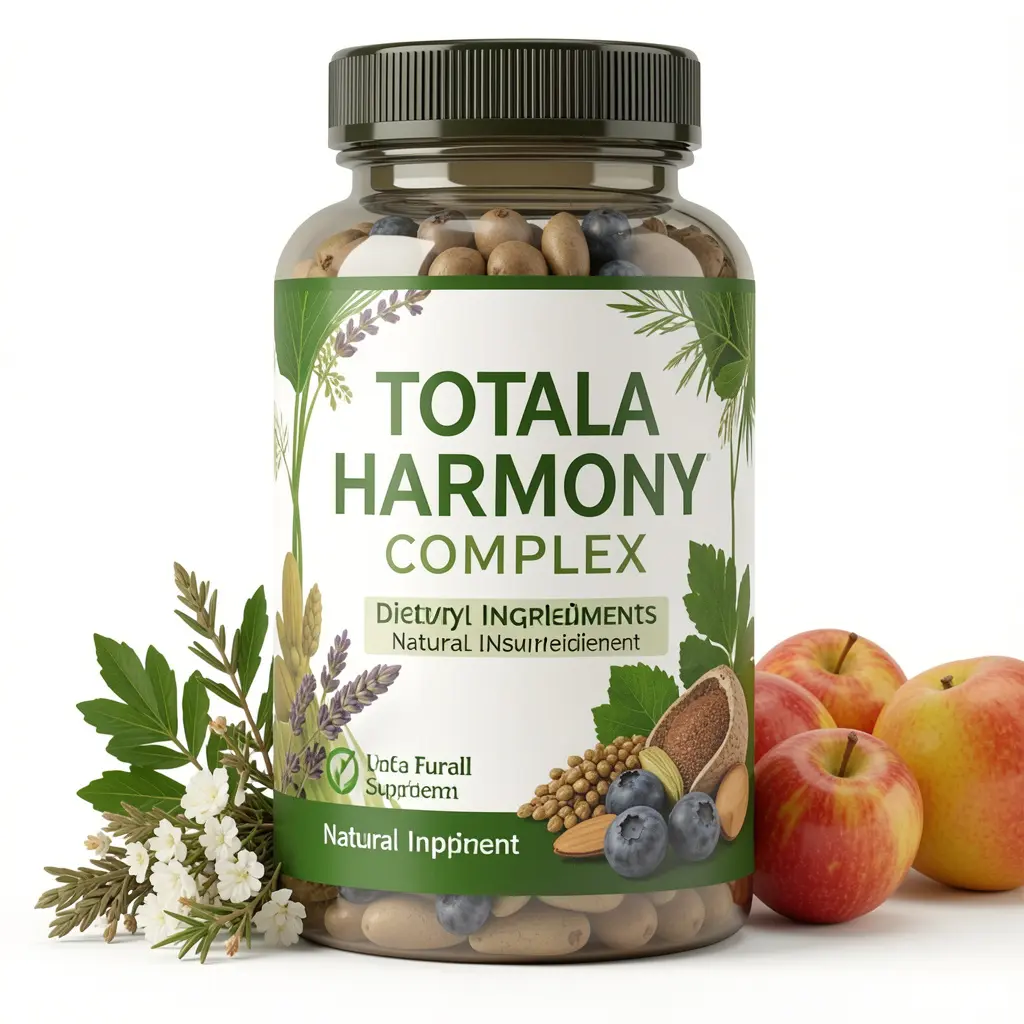 Total Harmony Complex dietary supplement bottle with natural ingredients